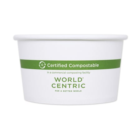 World Centric Paper Bowls, 4.5 dia x 2.5, 12 oz, White, PK500 BOPA12